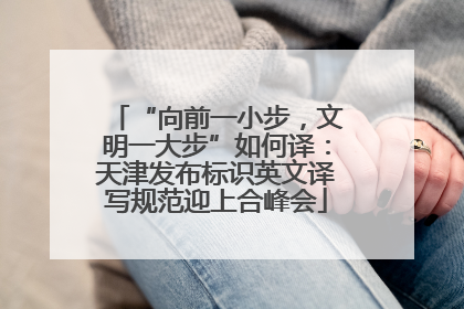 “向前一小步，文明一大步”如何译：天津发布标识英文译写规范迎上合峰会