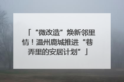 “微改造”焕新邻里情！温州鹿城推进“巷弄里的安居计划”