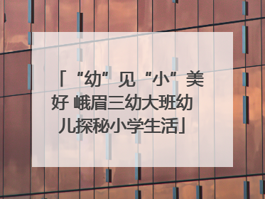 “幼”见“小”美好 峨眉三幼大班幼儿探秘小学生活