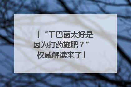 “干巴菌太好是因为打药施肥？”权威解读来了