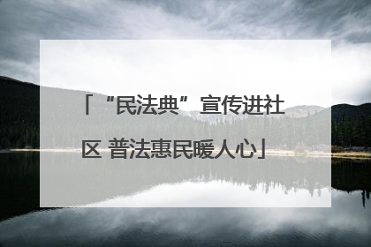 “民法典”宣传进社区 普法惠民暖人心