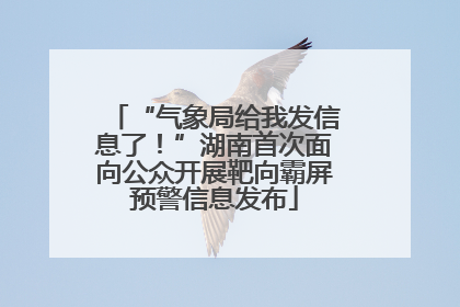 “气象局给我发信息了！”湖南首次面向公众开展靶向霸屏预警信息发布