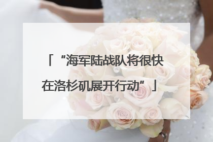 “海军陆战队将很快在洛杉矶展开行动”