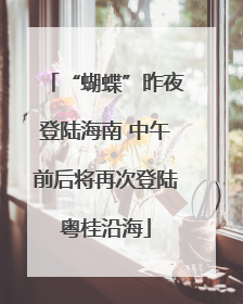 “蝴蝶”昨夜登陆海南 中午前后将再次登陆粤桂沿海