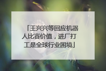 王兴兴等回应机器人比赛价值，进厂打工是全球行业困境