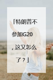 特朗普不参加G20，这又怎么了？