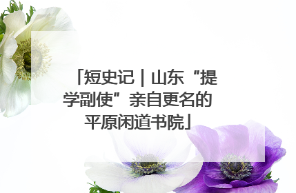 短史记｜山东“提学副使”亲自更名的平原闲道书院