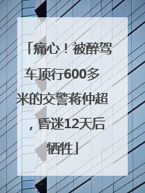 痛心！被醉驾车顶行600多米的交警蒋仲超，昏迷12天后牺牲