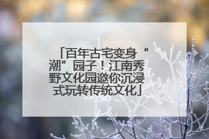 百年古宅变身“潮”园子！江南秀野文化园邀你沉浸式玩转传统文化