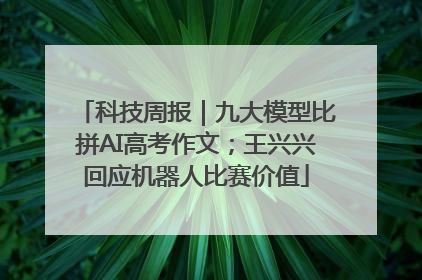 科技周报｜九大模型比拼AI高考作文；王兴兴回应机器人比赛价值