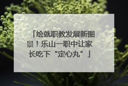 绘就职教发展新图景！乐山一职中让家长吃下“定心丸”