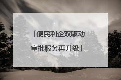 便民利企双驱动 审批服务再升级