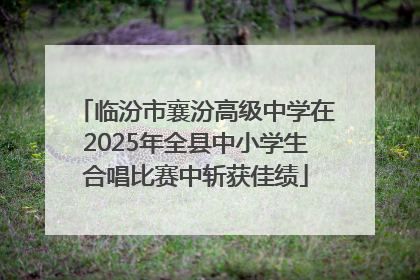 临汾市襄汾高级中学在2025年全县中小学生合唱比赛中斩获佳绩