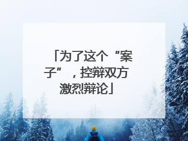 为了这个“案子”，控辩双方激烈辩论