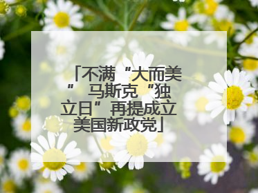不满“大而美” 马斯克“独立日”再提成立美国新政党