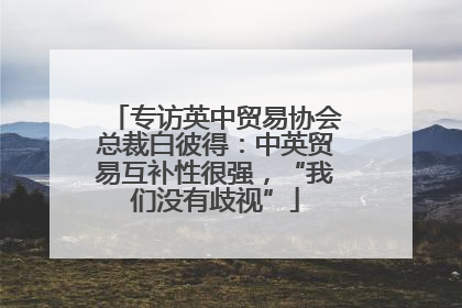 专访英中贸易协会总裁白彼得：中英贸易互补性很强，“我们没有歧视”