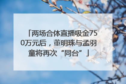两场合体直播吸金750万元后，董明珠与孟羽童将再次“同台”