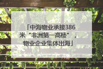 中海物业承接386米“非洲第一高楼”，物业企业集体出海