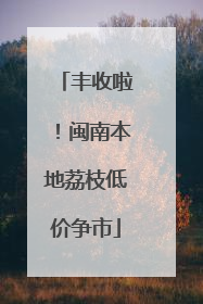 丰收啦！闽南本地荔枝低价争市