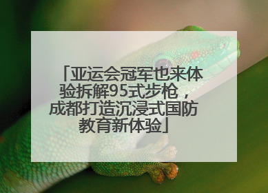 亚运会冠军也来体验拆解95式步枪，成都打造沉浸式国防教育新体验