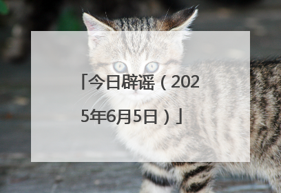 今日辟谣（2025年6月5日）