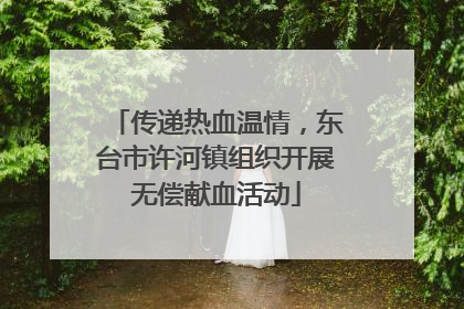 传递热血温情，东台市许河镇组织开展无偿献血活动