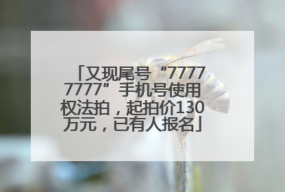 又现尾号“77777777”手机号使用权法拍，起拍价130万元，已有人报名