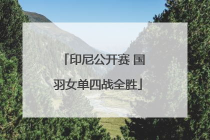 印尼公开赛 国羽女单四战全胜