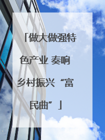 做大做强特色产业 奏响乡村振兴“富民曲”