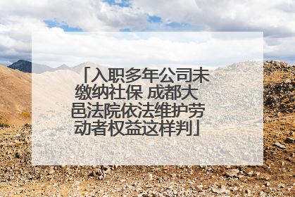 入职多年公司未缴纳社保 成都大邑法院依法维护劳动者权益这样判