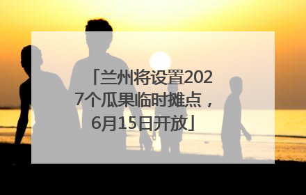 兰州将设置2027个瓜果临时摊点，6月15日开放