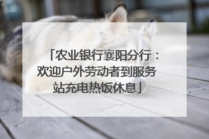 农业银行襄阳分行：欢迎户外劳动者到服务站充电热饭休息