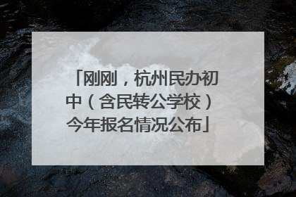 刚刚，杭州民办初中（含民转公学校）今年报名情况公布