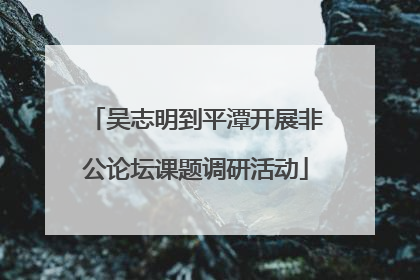 吴志明到平潭开展非公论坛课题调研活动