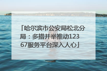 哈尔滨市公安局松北分局：多措并举推动12367服务平台深入人心