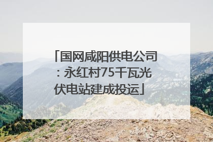 国网咸阳供电公司：永红村75千瓦光伏电站建成投运