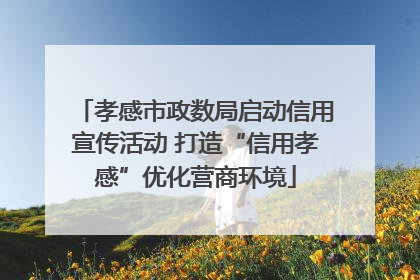 孝感市政数局启动信用宣传活动 打造“信用孝感”优化营商环境
