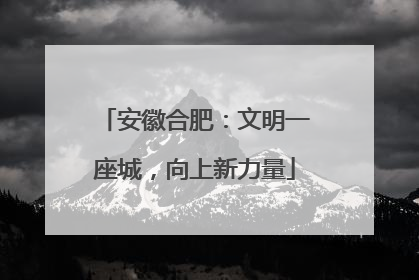 安徽合肥：文明一座城，向上新力量
