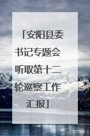 安阳县委书记专题会听取第十二轮巡察工作汇报
