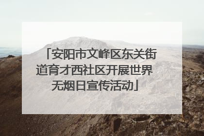 安阳市文峰区东关街道育才西社区开展世界无烟日宣传活动