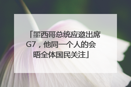 墨西哥总统应邀出席G7，他同一个人的会晤全体国民关注