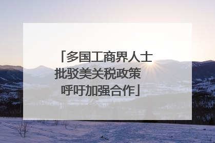 多国工商界人士批驳美关税政策 呼吁加强合作