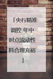 央行精准调控 年中时点流动性料合理充裕