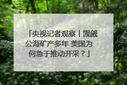 央视记者观察丨觊觎公海矿产多年 美国为何急于推动开采？