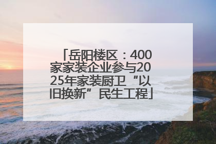 岳阳楼区：400家家装企业参与2025年家装厨卫“以旧换新”民生工程