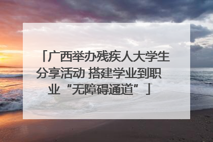 广西举办残疾人大学生分享活动 搭建学业到职业“无障碍通道”