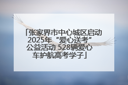 张家界市中心城区启动2025年“爱心送考”公益活动 528辆爱心车护航高考学子