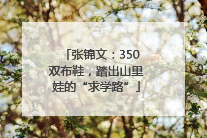 张锦文：350双布鞋，踏出山里娃的“求学路”