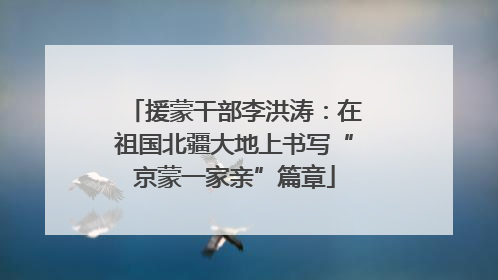 援蒙干部李洪涛：在祖国北疆大地上书写“京蒙一家亲”篇章