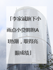 李家诚旗下小雨点小贷拥抱AI热潮，取得亮眼成绩